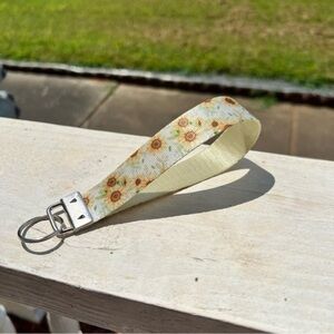 Handmade Sunflower Yellow Keychain Wristlet